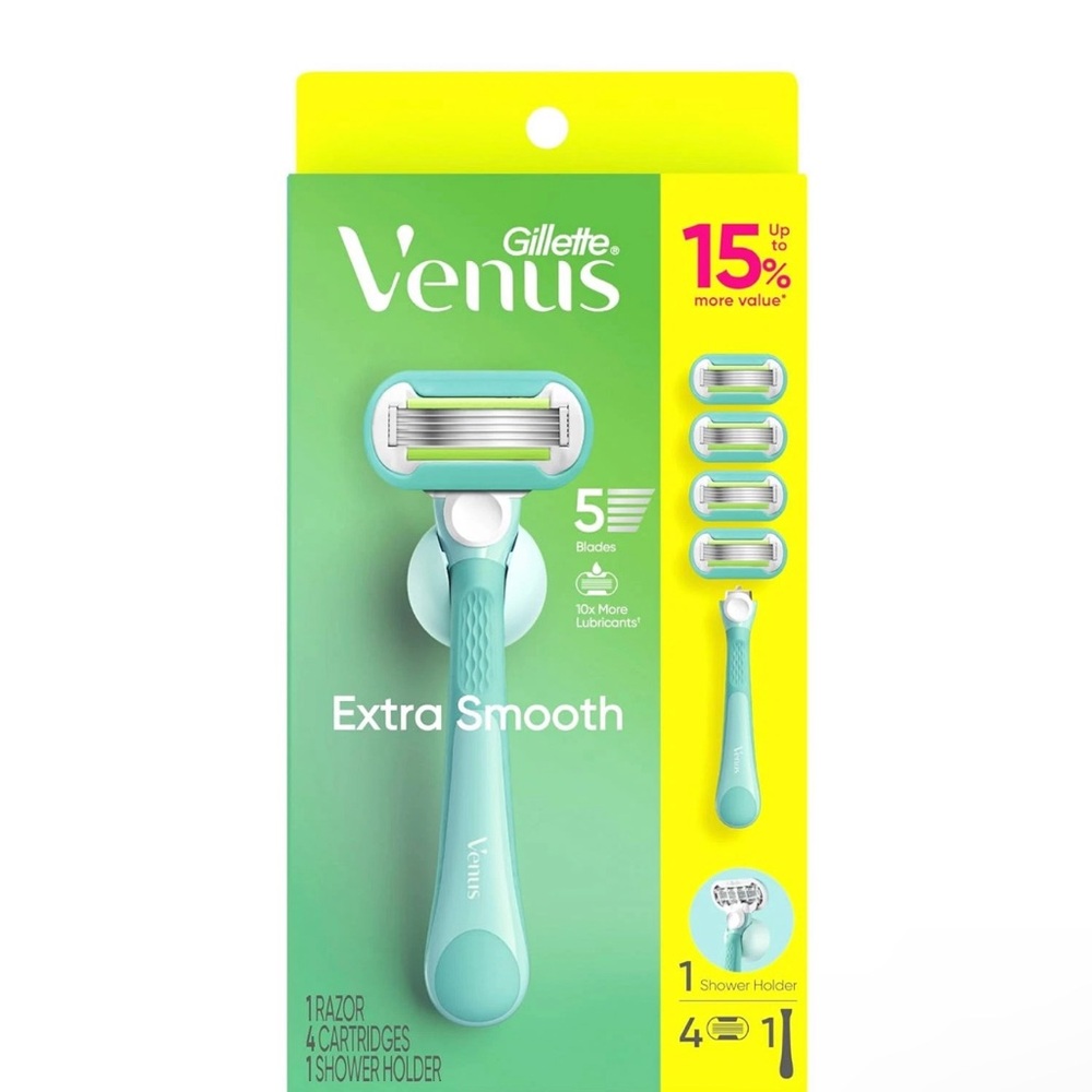 Gillette Venus Extra Smooth Razor for Women, Includes 1 Reusable Razor Handle + - Picture 6 of 7